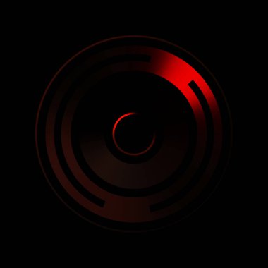 Gelecekçi hud arayüzü elementi. Soyut geometrik arkaplan. Dijital teknolojinin grafiksel çizimi siyah arkaplanda izole edildi..