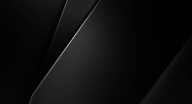 Lüks minimalist tasarım. Fütürist şablon. Karanlık elementleri olan birinci sınıf soyut duvar kâğıdı. Zarif bir zemin. Siyah üç boyutlu geometrik arkaplan. Poster, broşür, sunum için tasarım.