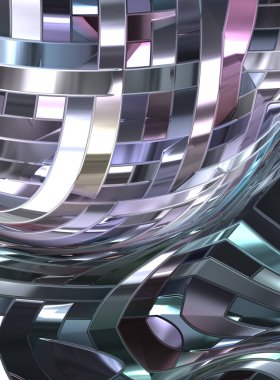 Metalik panel dokusunun 3 boyutlu çizimi. Renkli, parlak, soyut duvar kağıdı. Geometrik teknolojik parlak yansıtıcı arka plan. Yaratıcı parlak kavramsal arkaplan.