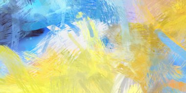 Soyut arkaplanda pürüzlü fırça darbeleri. Fırça boyası. Renkli boya darbeleri. Eşsiz duvar sanatı. Tuvaldeki modern sanat. Renkli çağdaş sanat eserleri.