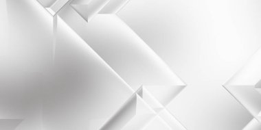 Beyaz 3d geometrik arka plan. Karanlık elementleri olan birinci sınıf soyut duvar kâğıdı. Poster, broşür, sunum ve web sitesi için özel tasarım. Moda lüks minimalist tasarım. Geometrik şablon. 