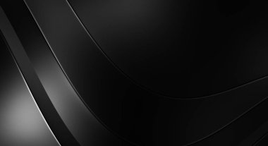 Siyah kıvrımlı yüzey. 3 boyutlu illüstrasyon. Soyut fütüristik geçmiş. Minimalist geometrik kapak tasarımı. Çarpık siyah çizgiler. Lüks dokuma duvar kağıdı. Zarif arkaplan.