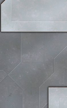 Katmanlı paneller. Fütürist soyut duvar kağıdı. Geometrik teknolojik yansıtıcı arka plan 3D metalik doku. Uzay gemisi desen yüzeyi.