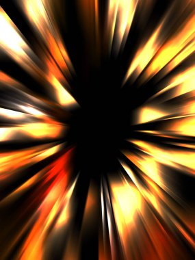 Siyah arkaplanda izole edilmiş dinamik ışık ışınları. Parlayan renkli ışık parçacıklarının grafiksel 2d çizimi.