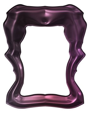 Üç boyutlu metalik illüstrasyon. Beyaz arka planda izole edilmiş fantezi çerçevesi. Davetiyeler, posterler, menü, hatıra defteri ve sunum için mükemmel. Metnin için şablon.