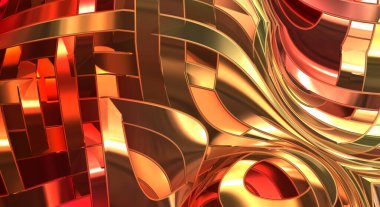 Metalik panel dokusunun 3 boyutlu çizimi. Renkli, parlak, soyut duvar kağıdı. Geometrik teknolojik parlak yansıtıcı arka plan. Yaratıcı parlak kavramsal arkaplan.