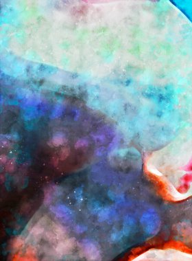 Kova desenli illüstrasyon. Çağdaş ve modern doku. Soyut renk boyama arka planı. Yaratıcı ve sanatsal duvar kağıdı. Fırçalanmış şekilleri ve lekeleri olan sanatsal duvar..