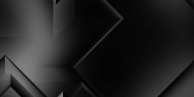 Siyah üç boyutlu geometrik arkaplan. Moda lüks minimalist tasarım. Geometrik şablon. Karanlık elementleri olan birinci sınıf soyut duvar kâğıdı. Poster, broşür, sunum, web sitesi için özel tasarım.