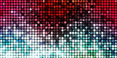 Parlayan ışıklar siyah arka planda parti izleri. Sahne veya stadyum ışıklarının dijital illüstrasyonu. Parlak desenli duvar kağıdı. Sahne ışıkları ile renkli ışıkların ihtişamlı arkaplanı.