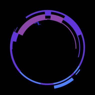 Fütürist dairesel gövde arayüzü elementi. Soyut çember geometrik arkaplan. Dijital teknolojinin grafiksel çizimi.