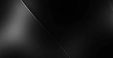 Siyah kıvrımlı yüzey. 3 boyutlu illüstrasyon. Soyut fütüristik geçmiş. Minimalist geometrik kapak tasarımı. Çarpık siyah çizgiler. Lüks dokuma duvar kağıdı. Zarif arkaplan.