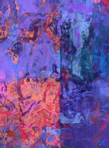 Chaotische Gemälde Brushed Painted Abstract Hintergrund Ausdrucksstarke Pinselmalerei Auf Leinwand — Stockfoto