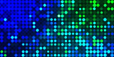 Parlak desenli duvar kağıdı. Sahne ışıkları olan renkli ışıkların ihtişamlı arkaplanı. Parlayan ışıklar siyah arka planda parti izleri. Sahne veya stadyum ışıklarının dijital illüstrasyonu. 