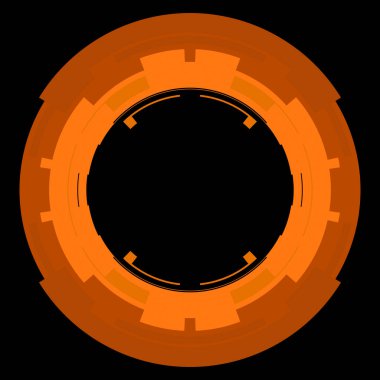 Fütürist dairesel gövde arayüzü elementi. Soyut çember geometrik arkaplan. Dijital teknolojinin grafiksel çizimi.