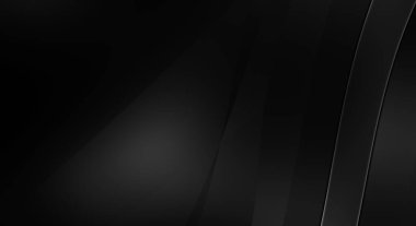 Siyah kıvrımlı yüzey. 3 boyutlu illüstrasyon. Soyut fütüristik geçmiş. Minimalist geometrik kapak tasarımı. Çarpık siyah çizgiler. Lüks dokuma duvar kağıdı. Zarif arkaplan.