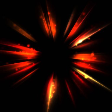 Işık huzmeleri ve parlayan parçacıkların kesiştiği güzel bir zemin. Canlı renkli ışıkların duvar kâğıdı. Parlak ışık görüntüsü.