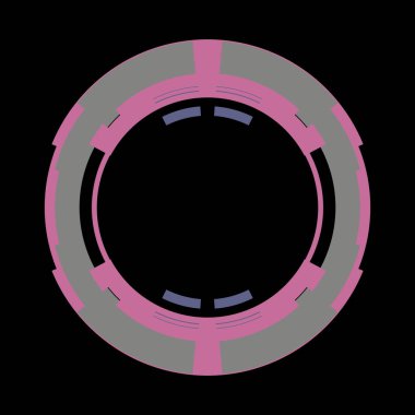 Fütürist dairesel gövde arayüzü elementi. Soyut çember geometrik arkaplan. Dijital teknolojinin grafiksel çizimi.