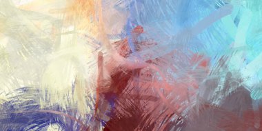 Soyut arkaplanda pürüzlü fırça darbeleri. Fırça boyası. Renkli boya darbeleri. Eşsiz duvar sanatı. Tuvaldeki modern sanat. Renkli çağdaş sanat eserleri.