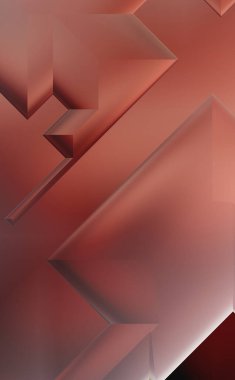 Geometrik dinamik şekiller. Gölgeli teknoloji dijital şablonu ve gradyan arka planda ışıklar. Modern basit geometrik renk gradyanı soyut arkaplan. 3B illüstrasyon. 