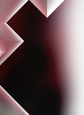 Geometrik dinamik şekiller. Gölgeli teknoloji dijital şablonu ve gradyan arka planda ışıklar. Modern basit geometrik renk gradyanı soyut arkaplan. 3B illüstrasyon. 