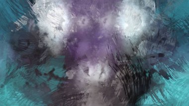 Soyut arkaplanda pürüzlü fırça darbeleri. Fırça boyası. Renkli boya darbeleri. Eşsiz duvar sanatı. Tuvaldeki modern sanat. Renkli çağdaş sanat eserleri.