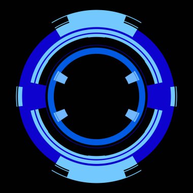Fütürist dairesel gövde arayüzü elementi. Soyut çember geometrik arkaplan. Dijital teknolojinin grafiksel çizimi.