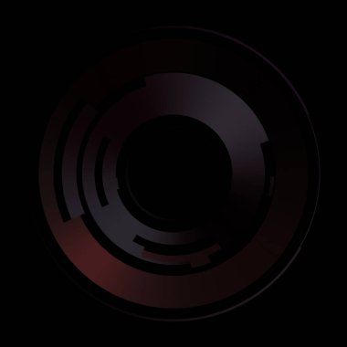 Gelecekçi hud arayüzü elementi. Soyut geometrik arkaplan. Dijital teknolojinin grafiksel çizimi siyah arkaplanda izole edildi..