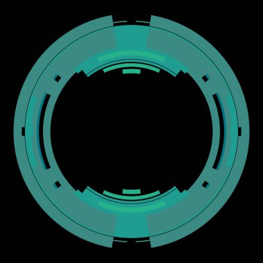 Fütürist dairesel gövde arayüzü elementi. Soyut çember geometrik arkaplan. Dijital teknolojinin grafiksel çizimi.