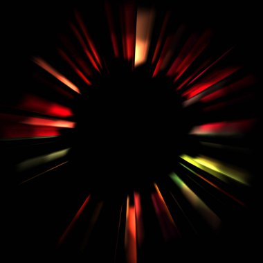 Canlı ve canlı ışık parlamalarının serin arkaplanı. Renkli parlak ışıklar patlama efektiyle görüntülenir. Parlak renkli arkaplan.