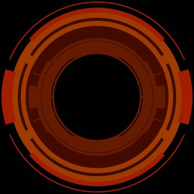 Fütürist dairesel gövde arayüzü elementi. Soyut çember geometrik arkaplan. Dijital teknolojinin grafiksel çizimi.