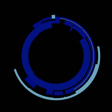 Fütürist dairesel gövde arayüzü elementi. Soyut çember geometrik arkaplan. Dijital teknolojinin grafiksel çizimi.