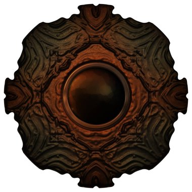 Beyaz arka planda izole bir mücevher. Mücevherli bir fantezi mücevherin 3 boyutlu görüntüsü. Masal elementi. Lüks grafik duvar kağıdı.