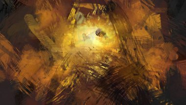 Soyut arkaplanda pürüzlü fırça darbeleri. Fırça boyası. Renkli boya darbeleri. Eşsiz duvar sanatı. Tuvaldeki modern sanat. Renkli çağdaş sanat eserleri.