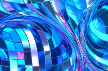 Metalik panel dokusunun 3 boyutlu çizimi. Renkli, parlak, soyut duvar kağıdı. Geometrik teknolojik parlak yansıtıcı arka plan. Yaratıcı parlak kavramsal arkaplan.