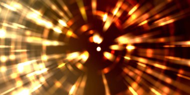 Parlayan ışıkları hareket ettirmenin havalı arka planı. Tasarımınız için canlı renkli bir portal şablonu. Işık ışınları ve hareket halindeki ışıldayan parçacıklar bir solucan deliği şekli oluşturuyor..