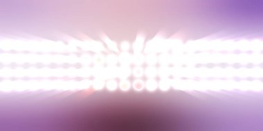 Parlak desenli duvar kağıdı. Sahne ışıkları olan renkli ışıkların ihtişamlı arkaplanı. Parlayan ışıklar siyah arka planda parti izleri. Sahne veya stadyum ışıklarının dijital illüstrasyonu. 