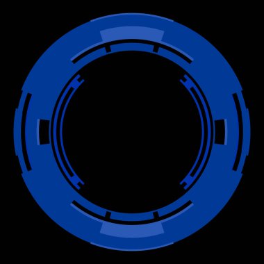 Fütürist dairesel gövde arayüzü elementi. Soyut çember geometrik arkaplan. Dijital teknolojinin grafiksel çizimi.