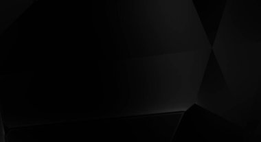 Lüks minimalist tasarım. Fütürist şablon. Karanlık elementleri olan birinci sınıf soyut duvar kâğıdı. Zarif bir zemin. Siyah üç boyutlu geometrik arkaplan. Poster, broşür, sunum için tasarım.