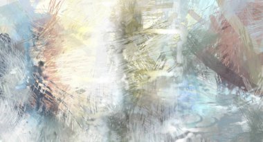 Soyut arkaplanda pürüzlü fırça darbeleri. Fırça boyası. Renkli boya darbeleri. Eşsiz duvar sanatı. Tuvaldeki modern sanat. Renkli çağdaş sanat eserleri.