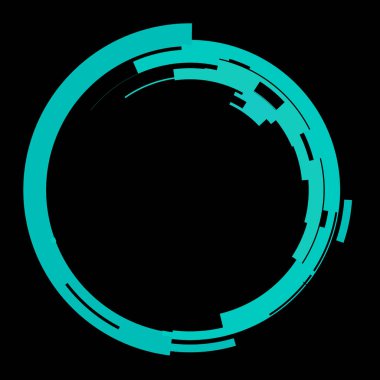 Fütürist dairesel gövde arayüzü elementi. Soyut çember geometrik arkaplan. Dijital teknolojinin grafiksel çizimi.