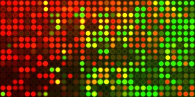 Parlak desenli duvar kağıdı. Sahne ışıkları olan renkli ışıkların ihtişamlı arkaplanı. Parlayan ışıklar siyah arka planda parti izleri. Sahne veya stadyum ışıklarının dijital illüstrasyonu. 