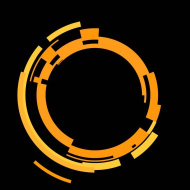 Fütürist dairesel gövde arayüzü elementi. Soyut çember geometrik arkaplan. Dijital teknolojinin grafiksel çizimi.