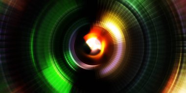 Parlayan neon ışıkları. Parlak sunum tasarım şablonu. Fotoğraf makinesi konsepti. Soyut arkaplan. Dönen ışık ışınları. Hareketli kavramsal duvar kağıdı. Grafik dijital illüstrasyon. 