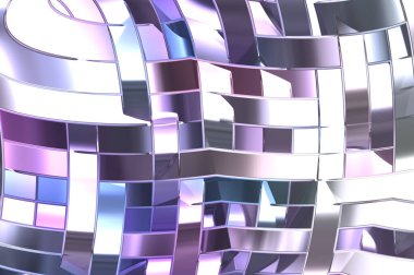 Metalik panel dokusunun 3 boyutlu çizimi. Renkli, parlak, soyut duvar kağıdı. Geometrik teknolojik parlak yansıtıcı arka plan. Yaratıcı parlak kavramsal arkaplan.