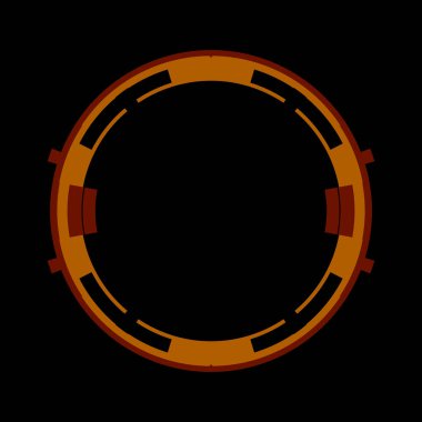 Fütürist dairesel gövde arayüzü elementi. Soyut çember geometrik arkaplan. Dijital teknolojinin grafiksel çizimi.