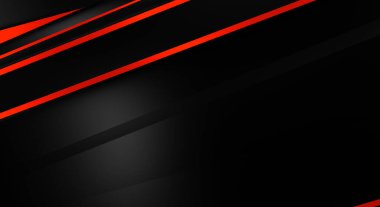 Metin için kopyalama alanı olan soyut siyah paneller. Üç boyutlu illüstrasyon. Renkli ışık özellikli koyu renk tasarım şablonu. Zarif geometrik parlak çizgili arka plan. Minimalist geometrik kapak grafiği.