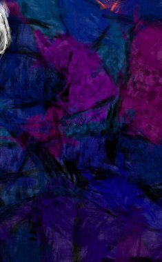 Tuval üzerinde etkileyici fırçalanmış resim. Kaotik resim. Taranmış Boyalı Soyut Arkaplan. Fırça darbesi ile boyanmış. Kaos duvarı sanatı. Sanatsal canlılık ve renkli duvar kağıdı.