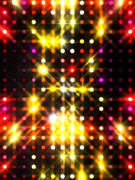 Leuchtende Lichter Party Leds Auf Schwarzem Hintergrund Digitale Illustration Von — Stockfoto