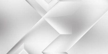 Beyaz 3d geometrik arka plan. Karanlık elementleri olan birinci sınıf soyut duvar kâğıdı. Poster, broşür, sunum ve web sitesi için özel tasarım. Moda lüks minimalist tasarım. Geometrik şablon. 