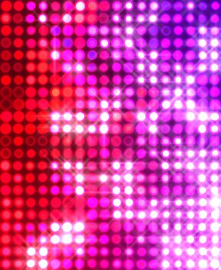 Parlak desenli duvar kağıdı. Sahne ışıkları olan renkli ışıkların ihtişamlı arkaplanı. Parlayan ışıklar siyah arka planda parti izleri. Sahne veya stadyum ışıklarının dijital illüstrasyonu. 